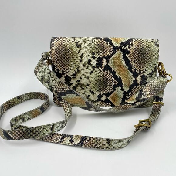 Madewell Flap Convertible Crossbody Snake Leather new with tags purse - Picture 3 of 13